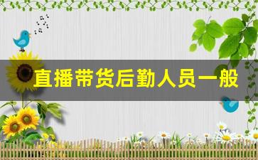 直播带货后勤人员一般干什么_直播后勤协助 干啥的啊